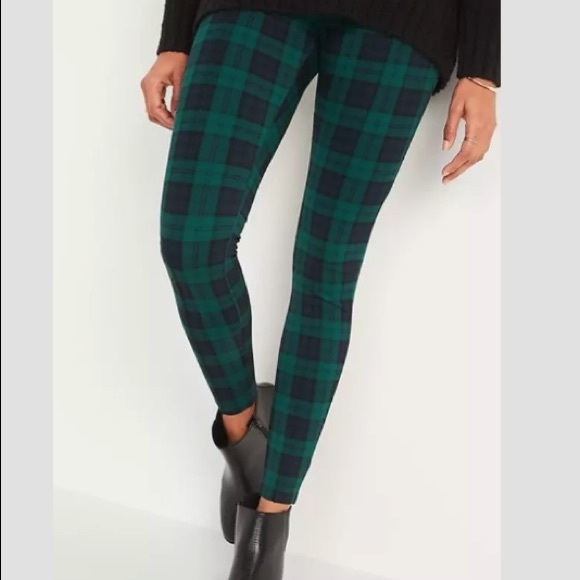 Old Navy Stevie High Rise Plaid Skinny 